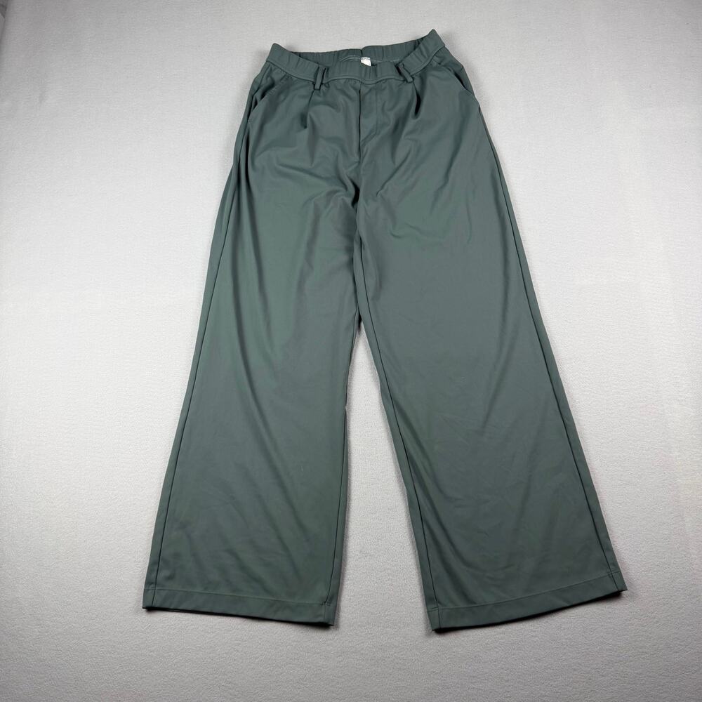 Halara Wide Leg Pull On Pants Green L Stretch Travel